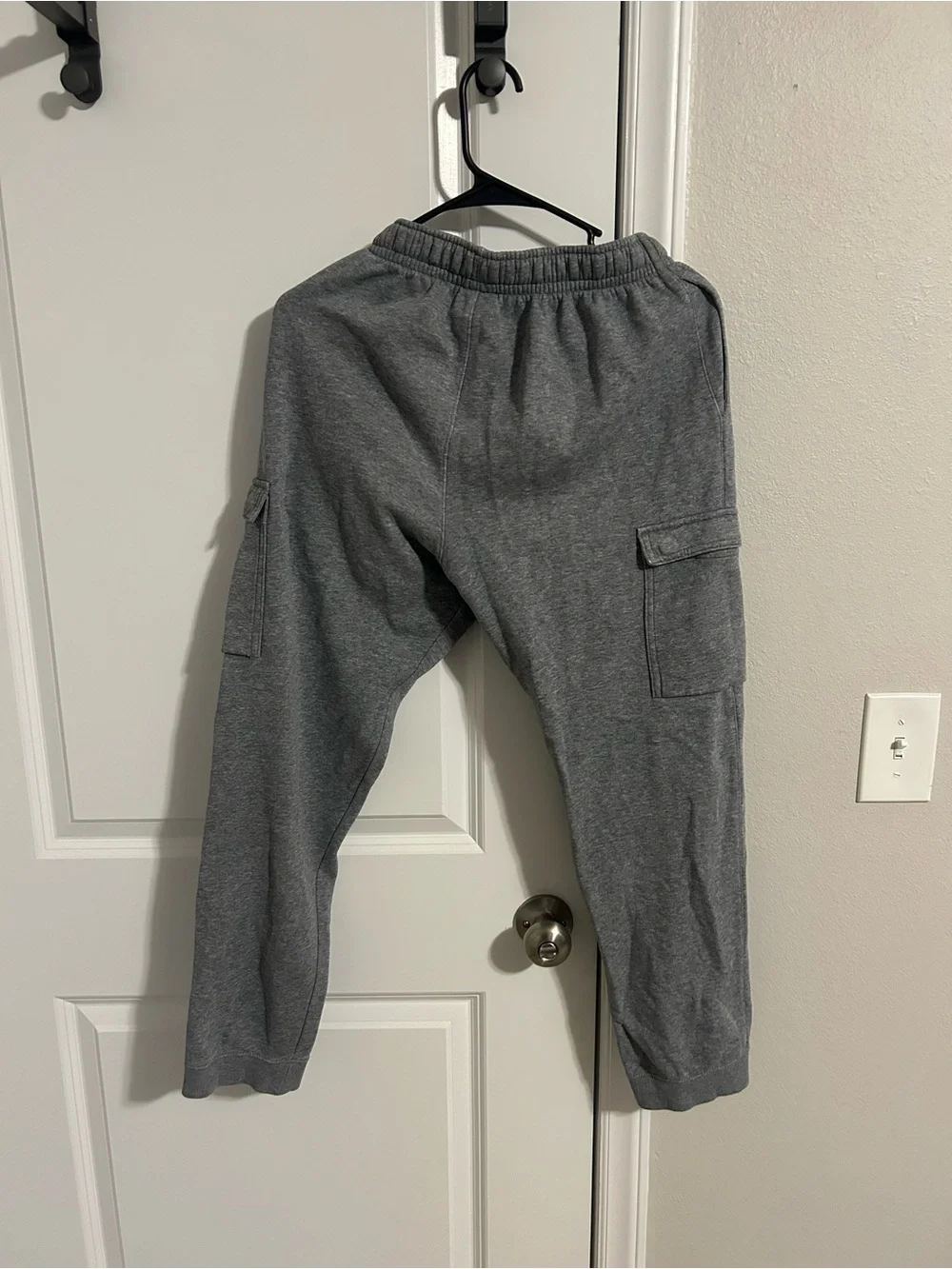 Nike Kids Gray Cargo Joggers with Drawstring Waist